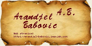 Aranđel Babović vizit kartica